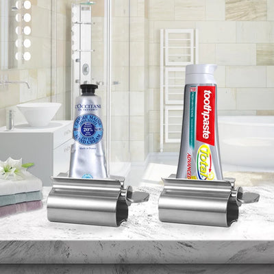 Bathroom Accessories Toothpaste Squeezer Tube Roller Stainless Steel Wringer Roller Rotate Dispenser for Ointments Cosmetics - Smarsty