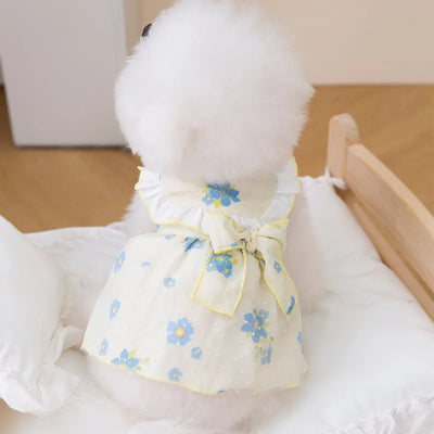 Cute Summer Dog Princess Dress with Bow Lace - Smarsty