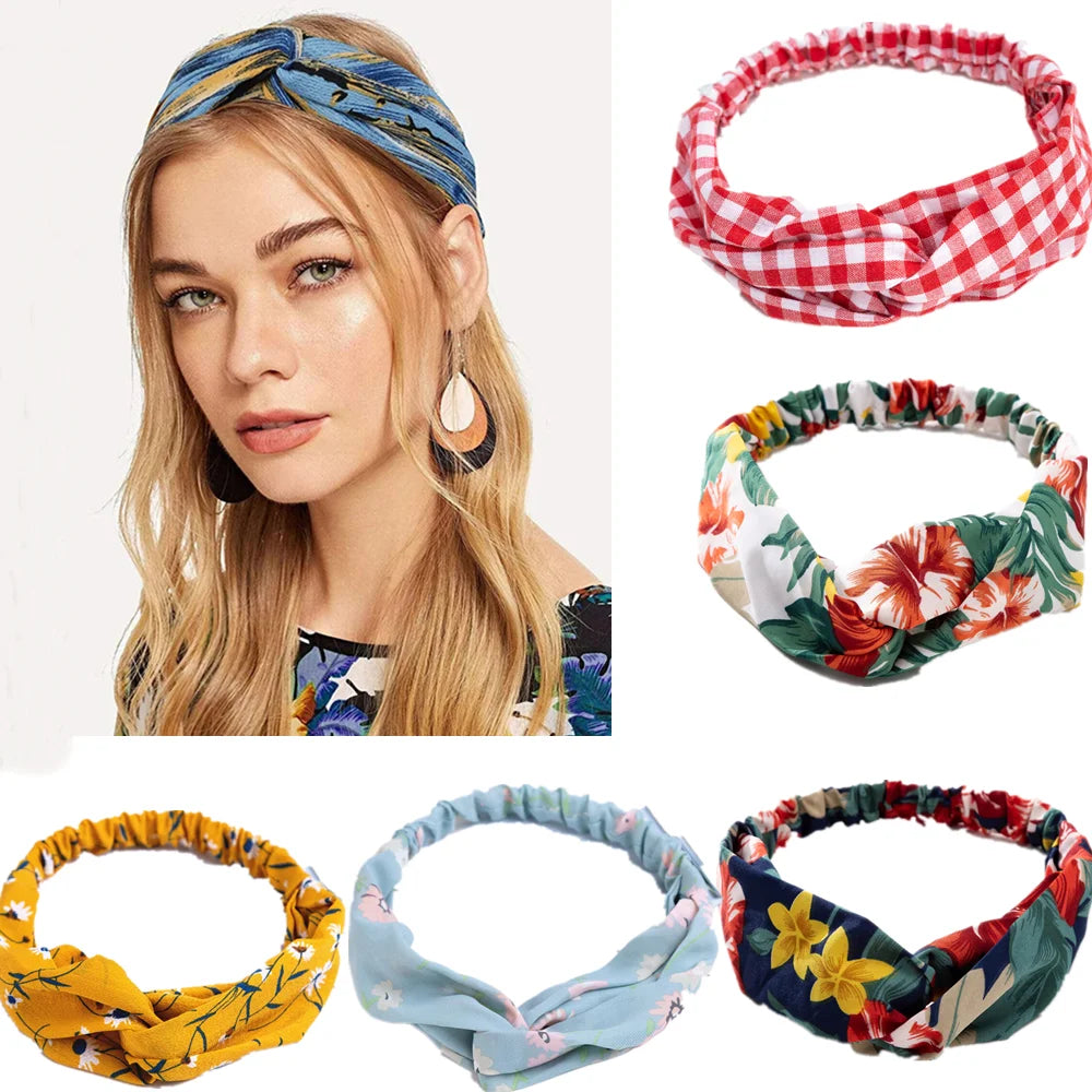 Bohemian Print Headbands For Women Vintage Turban Comfort - Smarsty