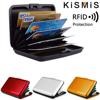 KISMIS RFID Metal Wallet and Business ID Credit Card Women Men Business ID Credit Card,Protector Wallet Card Holder Package Box - Smarsty