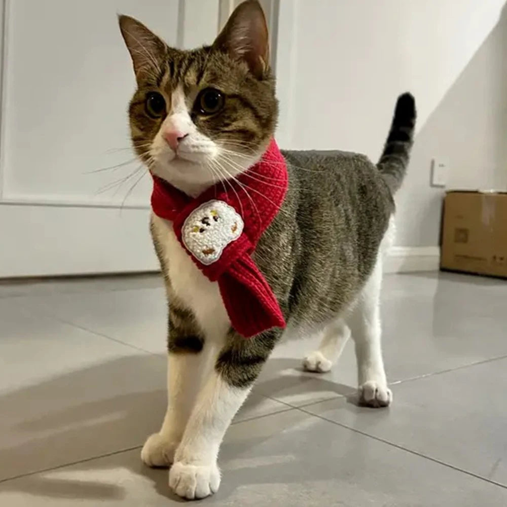 Cartoon Bear Print Scarf for Small Dogs and Cats - Smarsty