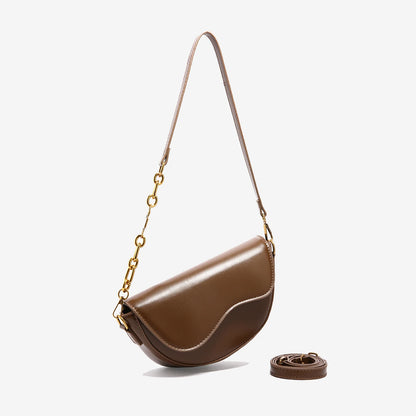 Small Leather Saddle Bag For Women Crossbody Vintage Style - Smarsty