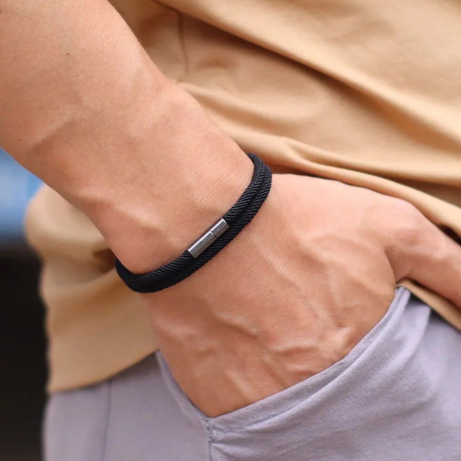 Mens Rope Bracelet with Detachable Buckle for Stylish Gifts - Smarsty