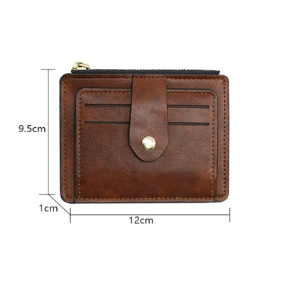 Luxury Small Men's Credit ID Card Holder Wallet Male Slim Leather Wallet with Coin Pocket Brand Designer Purse for Men Women - Smarsty