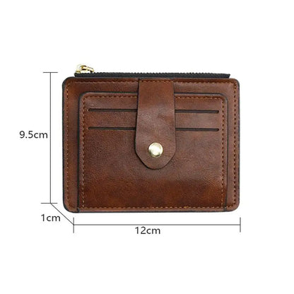 Luxury Small Men's Credit ID Card Holder Wallet Male Slim Leather Wallet with Coin Pocket Brand Designer Purse for Men Women - Smarsty