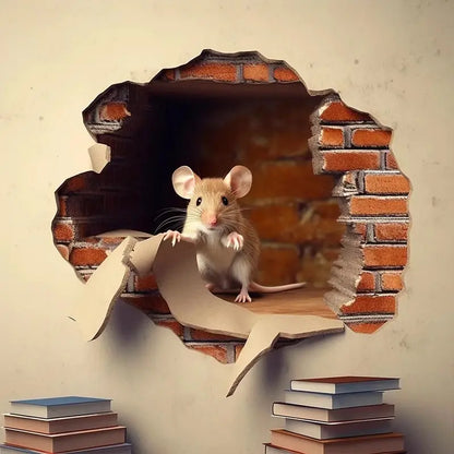Cute Mouse Hole Wall Sticker for Whimsical Home Decor - Smarsty