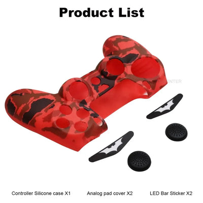 Silicone Skin Case for PS4 Controller with Grip Caps - Smarsty