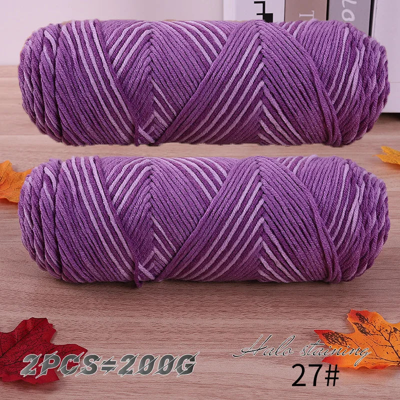 Colorful Dyed Milk Cotton Yarn for Handmade Projects - Smarsty