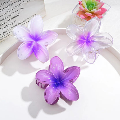 3 Piece Summer Floral Hair Claw Clips For Beach Lightweight - Smarsty