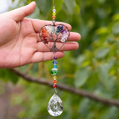 Colorful Tree Of Life Crystal Glass Pendant For Gardens - Smarsty