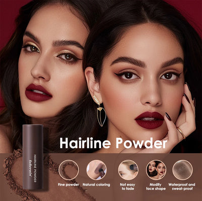 Hairline Shadow Powder Hair Waterproof Hairline Root Cover Up Natural Black Brown Eyebrow Contour Stick Repair Fill in Hair Tool - Smarsty