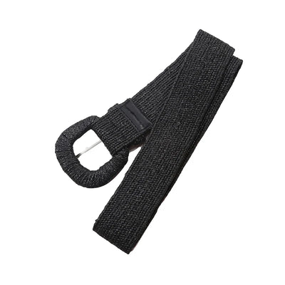 Retro Women Braided Wide Pin Buckle Belt Summer Fashion - Smarsty