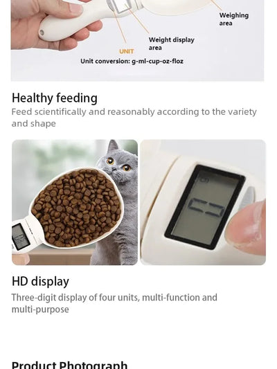 Pet Food Scale LCD Electronic Precision Weighing Tool Dog Cat Feeding Food Measuring Spoon Digital Display Kitchen Scale by Smarsty