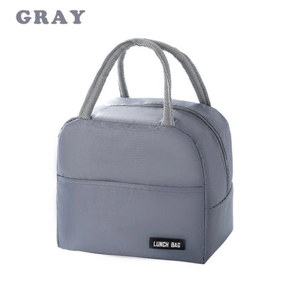 Thickened Insulated Bento Bag Portable Solid Hue Lunch Box - Smarsty