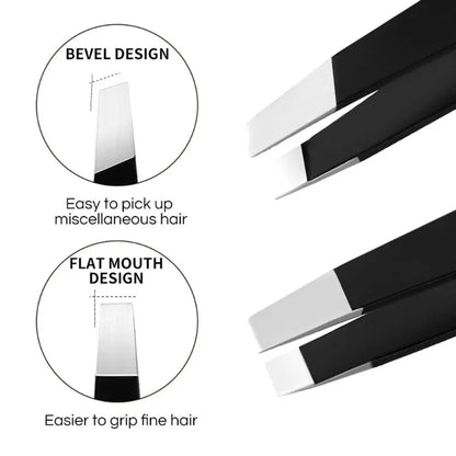 CNK Stainless Steel Black Eyebrow Tweezer for Precision Hair Removal - Smarsty
