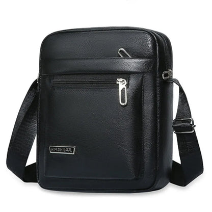 Mens Crossbody Bag Waterproof PU Leather Large Capacity - Smarsty