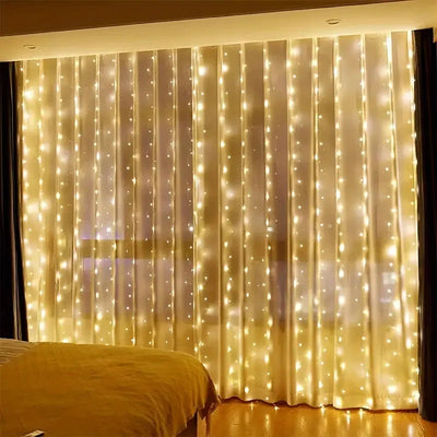 3/4/6m Curtain LED String Lights Garland USB Festoon Remote Control Fairy Garland Lights Christmas Decoration for Bedroom Home - Smarsty