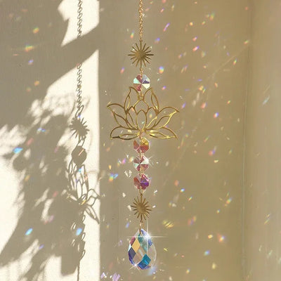 Crystal Lotus Sun Catcher for Outdoor Rainbow Effects - Smarsty