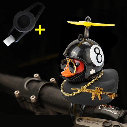 Helmeted Yellow Duck Car Ornament With Propeller Toy Gun - Smarsty