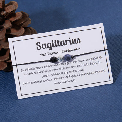 12 Constellation Natural Stone Beads Bracelets for Zodiac Signs - Smarsty