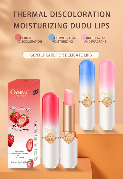 O'CHEAL Color Changing Lip Balm Moisturizing Peach Formula - Smarsty