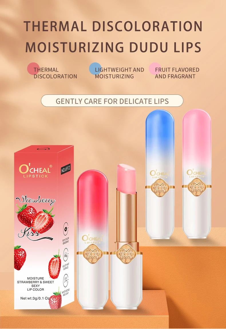 O'CHEAL Color Changing Lip Balm Moisturizing Peach Formula - Smarsty