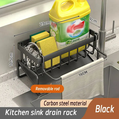 Kitchen Shelf Rag Storage Drainage Shelf No-Punch Storage Rack Home Spice Rack Sink Tap Sink Drainage Rack Kitchen Accessories by Smarsty