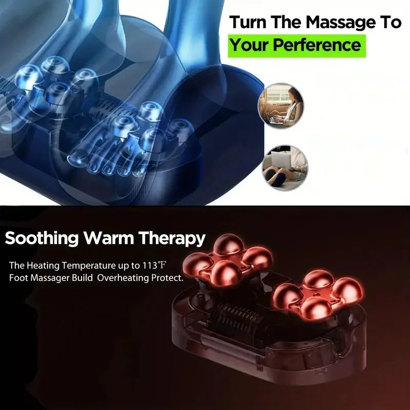 Extra Big Electric Foot Massager with Heat Therapy - Smarsty