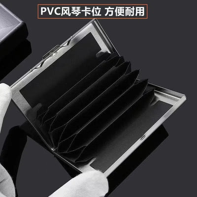 Antitheft ANTI Rfid Blocking ID Bank Credit Card Holder Wallets Men Slim Thin Aluminum Box Metal Mini Minimalist Cardholder Case - Smarsty