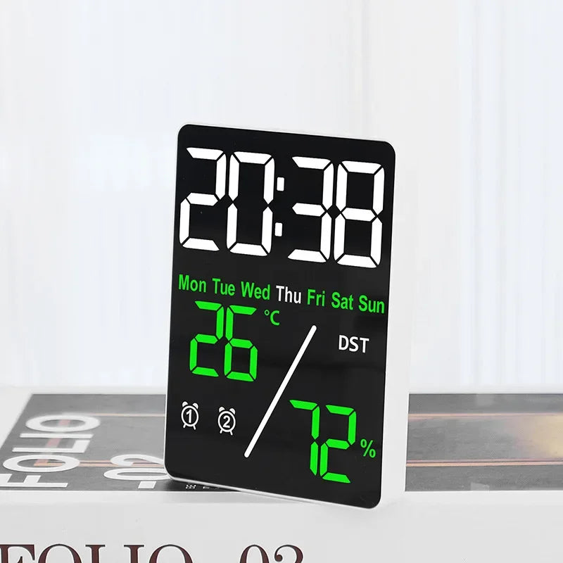 Multifunctional Large Screen Digital Alarm Clock with Humidity Display - Smarsty