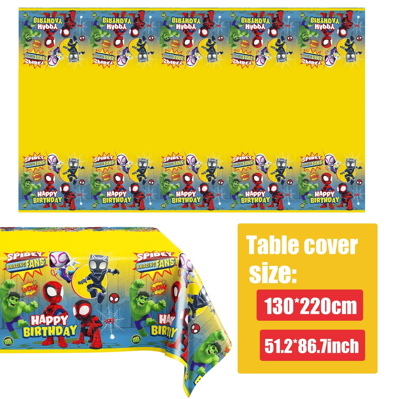 Spiderman Birthday Tablecloth for Kids Party Supplies - Smarsty