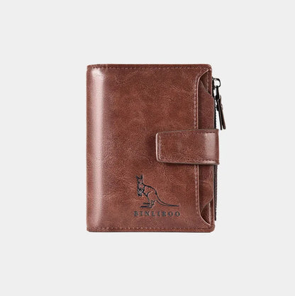 Leather Men's Wallet Luxury Short RFID Card Holder for Men Zipper Coin Purse Portable Male Wallets Billfold - Smarsty