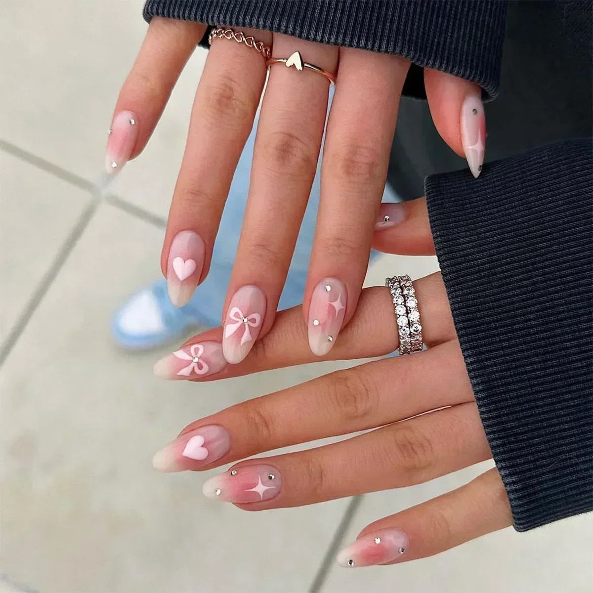 24Pcs Cute Strawberry French Press On Nails - Smarsty