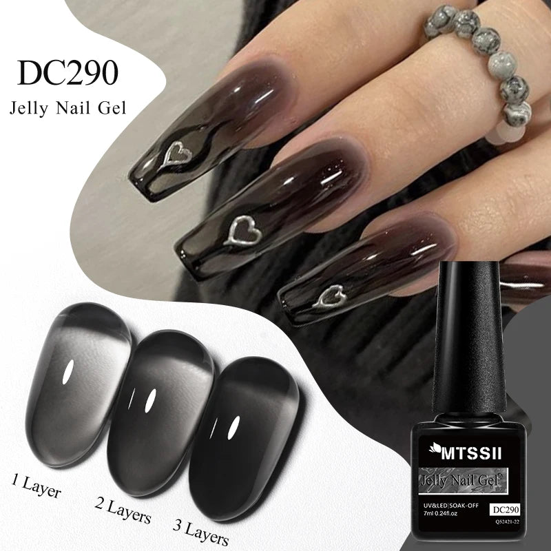 Mtssii 7ml Jelly Gel Polish Translucent Pink Shine - Smarsty