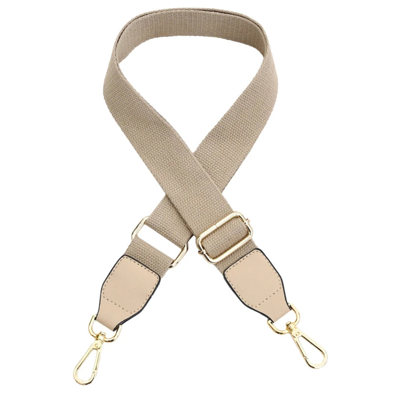 Wide Shoulder Straps Solid Color Cotton Webbing Pu Leather Adjustable Shoulder Messenger Bag Strap Accessory Supplies