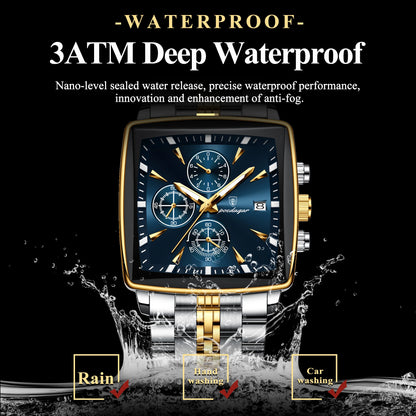 Luminous Waterproof Men's Chronograph Watch with Date - Smarsty