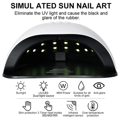 Professional Gel Nail Polish Kit with UV LED Dryer - Smarsty