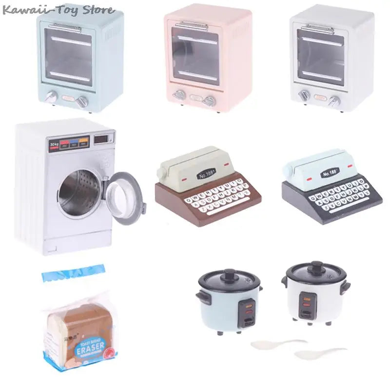 Miniature Dollhouse Furniture Set For Dolls House Mini Toy Kit Accessories TV Kitchen Home Fridge Kids Pretend Play Diy Figurine by Smarsty