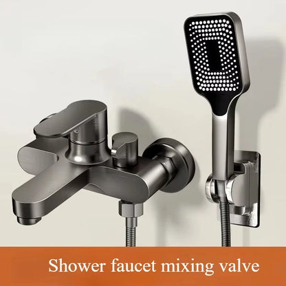 Contemporary Dual Handle Shower Faucet Set with Mixing Valve - Smarsty