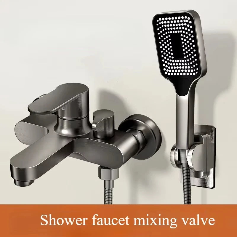 Contemporary Dual Handle Shower Faucet Set with Mixing Valve - Smarsty