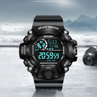 Men's Waterproof Sports Watch with Luminous Display and Alarm - Smarsty