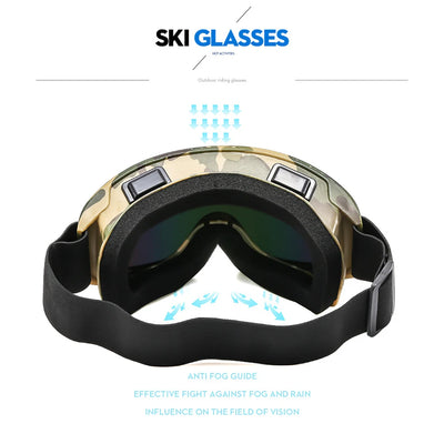 Large Frame Ski Goggles with Colorful Lens Anti-Collision Anti-Glare Lens Outdoor Sport Snow Snowboard for Snowboarding Skiing - Smarsty