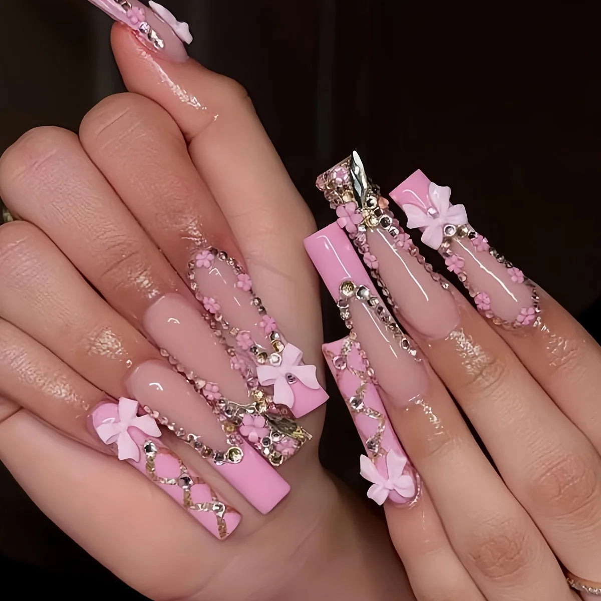 500PCS 3D Nail Art Decoration Kit with Colorful Resin Bows - Smarsty