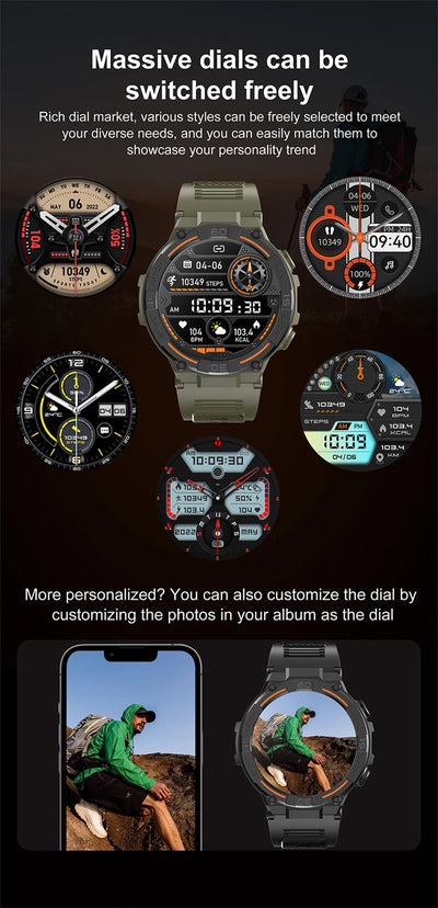 Military Smartwatch for Men with Health Monitoring Features - Smarsty