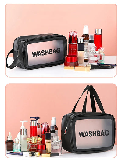 Semi Transparent PVC Makeup And Toiletries Bag With Capacity - Smarsty
