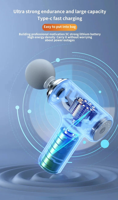 Portable Electric Massage Gun with Interchangeable Heads - Smarsty