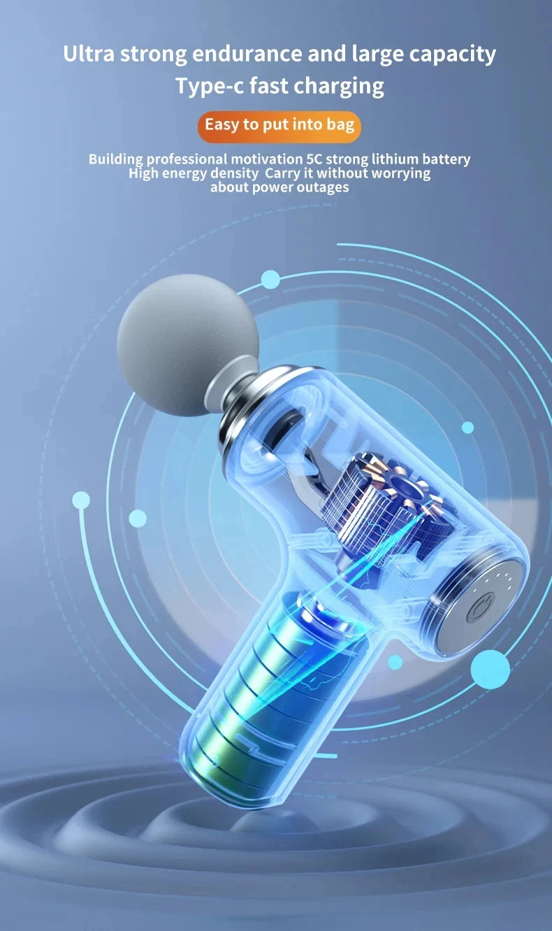 Portable Electric Massage Gun with Interchangeable Heads - Smarsty
