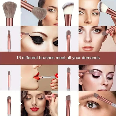 13 Piece Makeup Brushes Set for Flawless Application - Smarsty