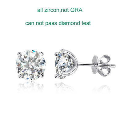GRA Certified Moissanite Stud Earrings Sterling Silver - Smarsty
