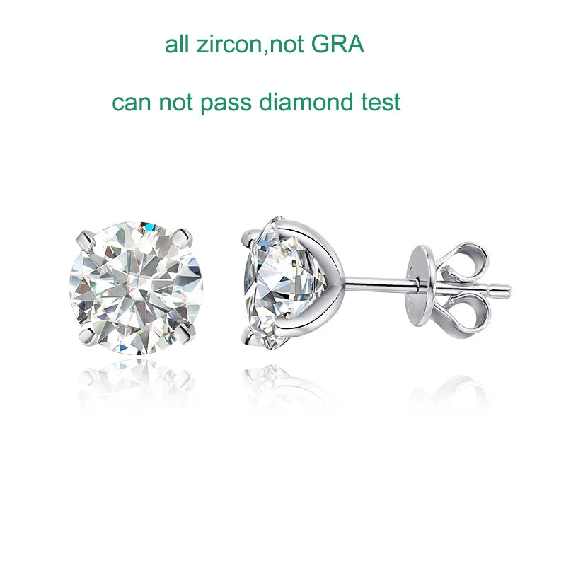 GRA Certified Moissanite Stud Earrings Sterling Silver - Smarsty